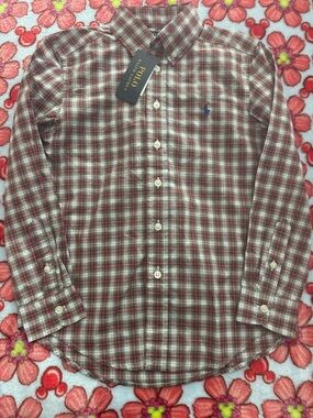 Polo by Ralph Lauren Red and Green Plaid Button-Down Shirt